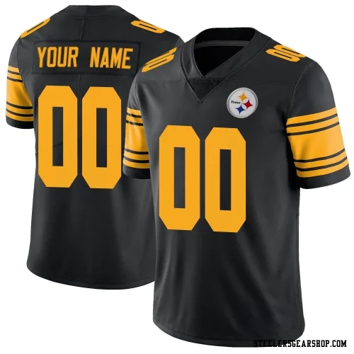 Custom Pittsburgh Steelers Limited Youth Color Rush Jersey (Black)