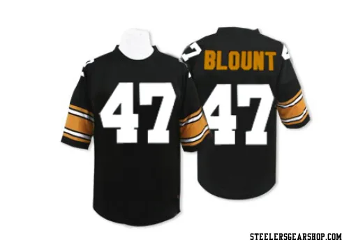 cheap offers online Mitchell Jersey & Blount White sale Mel Ness Pittsburgh  Throwback Steelers Mel #47 Blount on Steelers throwback Jersey 